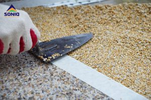 đá sỏi kết hợp keo sàn sỏi