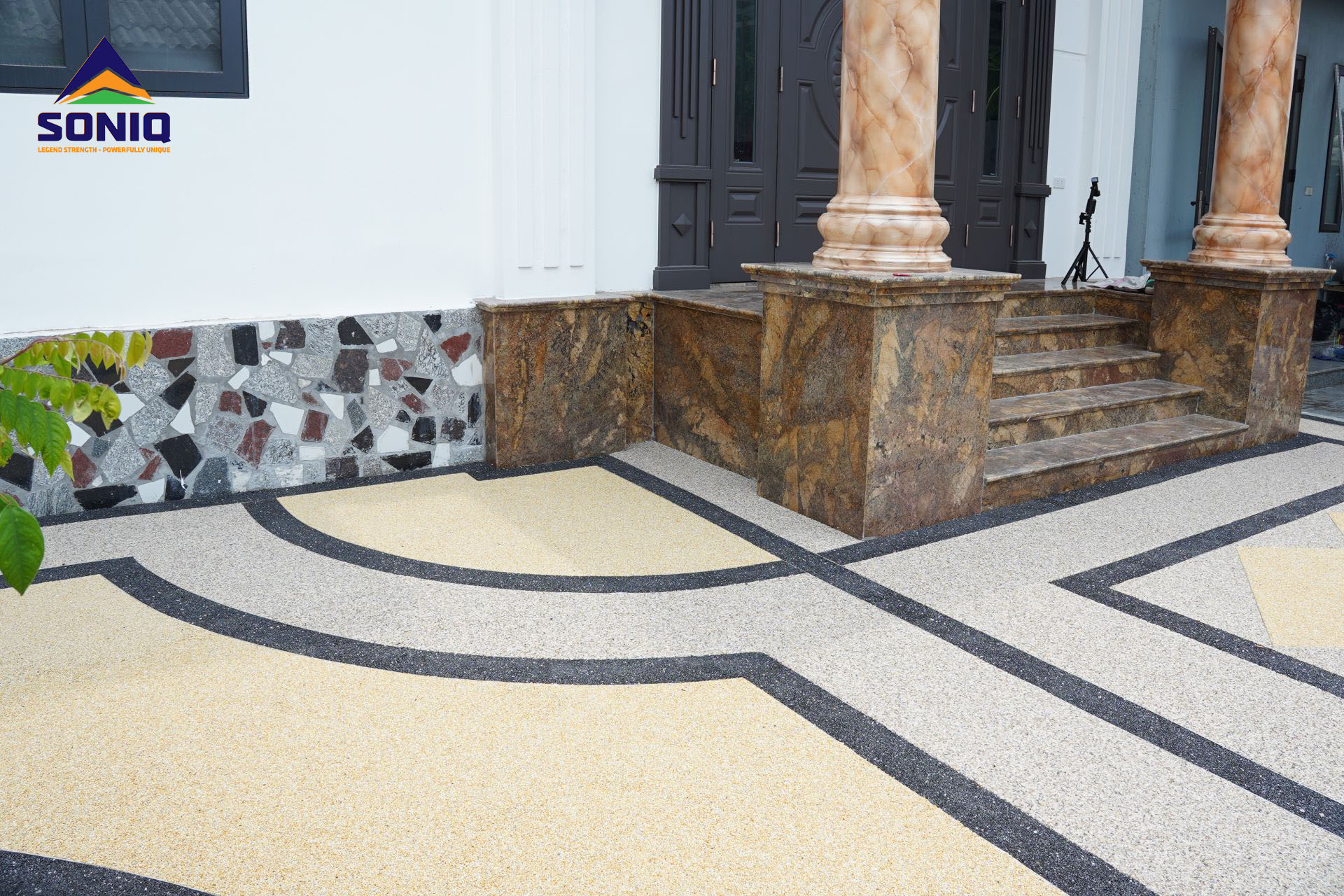 thi công sàn sỏi