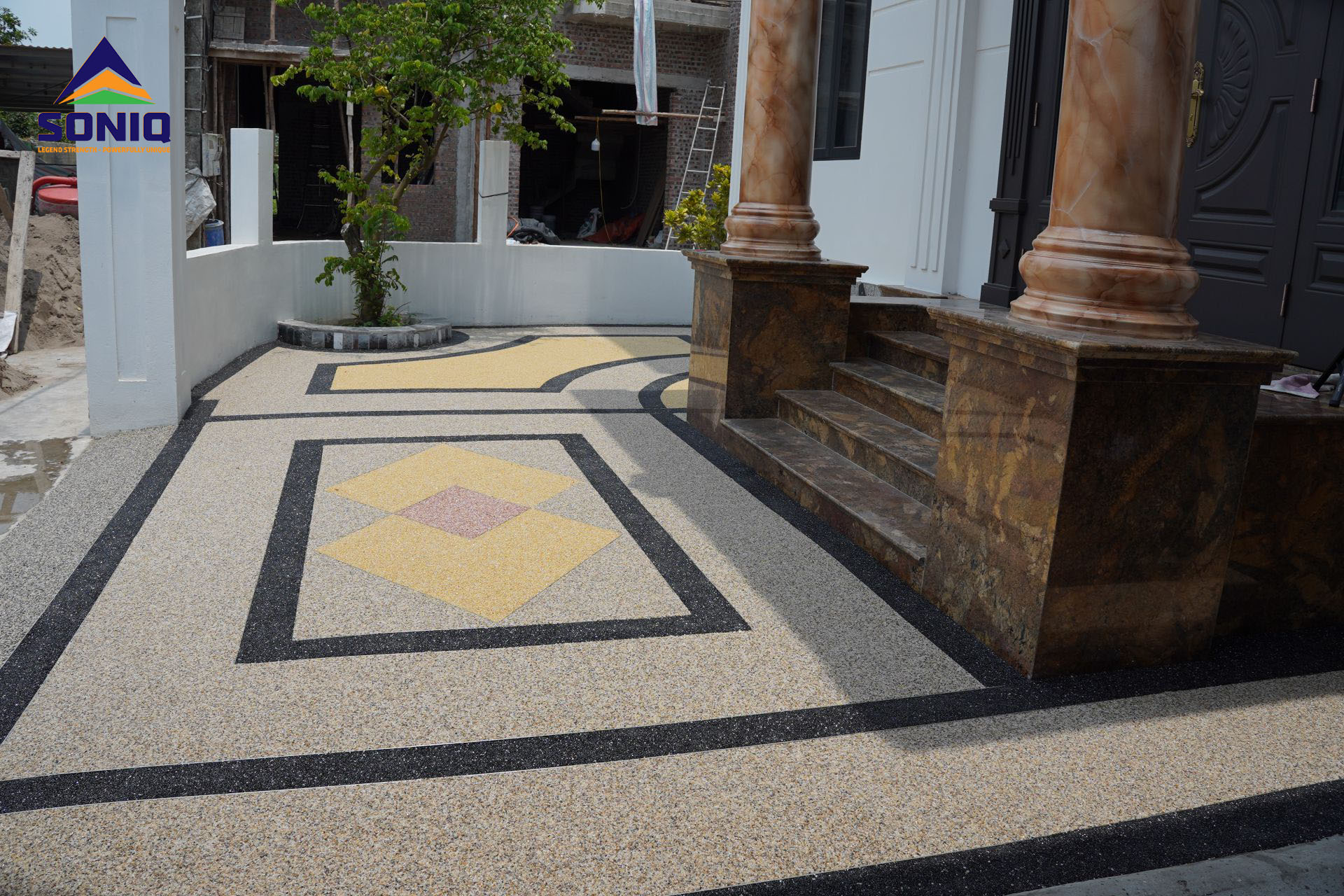 Ứng dụng của keo sàn sỏi trong cảnh quan sân vườn