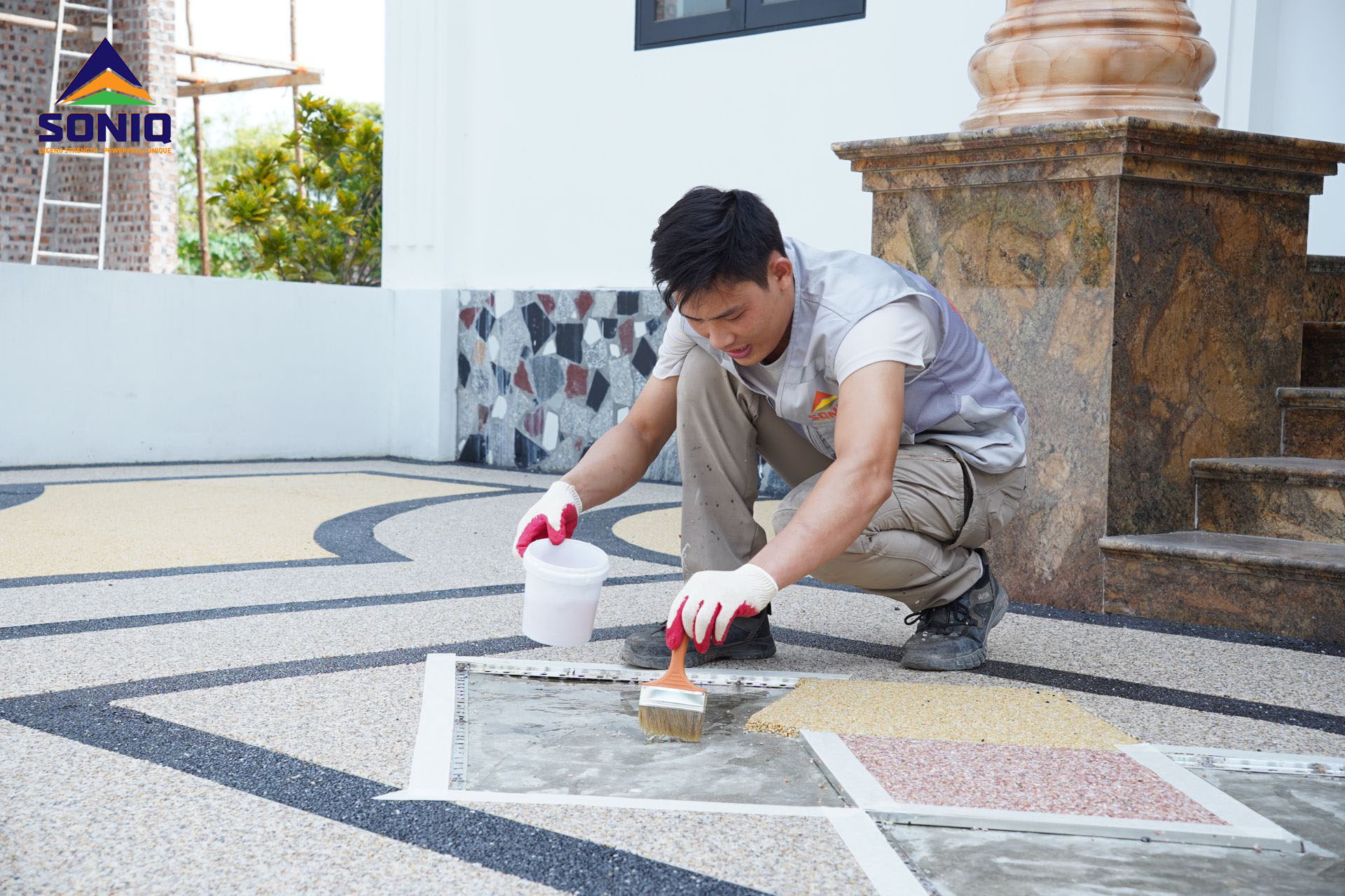 keo sàn sỏi là giải pháp thay thế hoàn hảo cho xi măng truyền thống