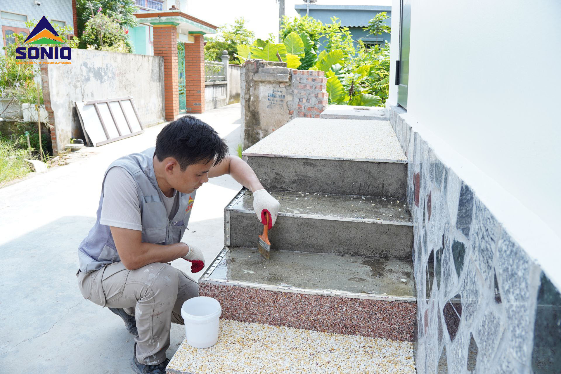 combo thi công sàn sỏi chất lượng giá tốt